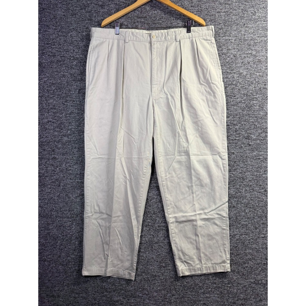 Polo Ralph Lauren Mens 42x30 Pleated Chino Pants Stone Beige Cotton Relaxed Fit